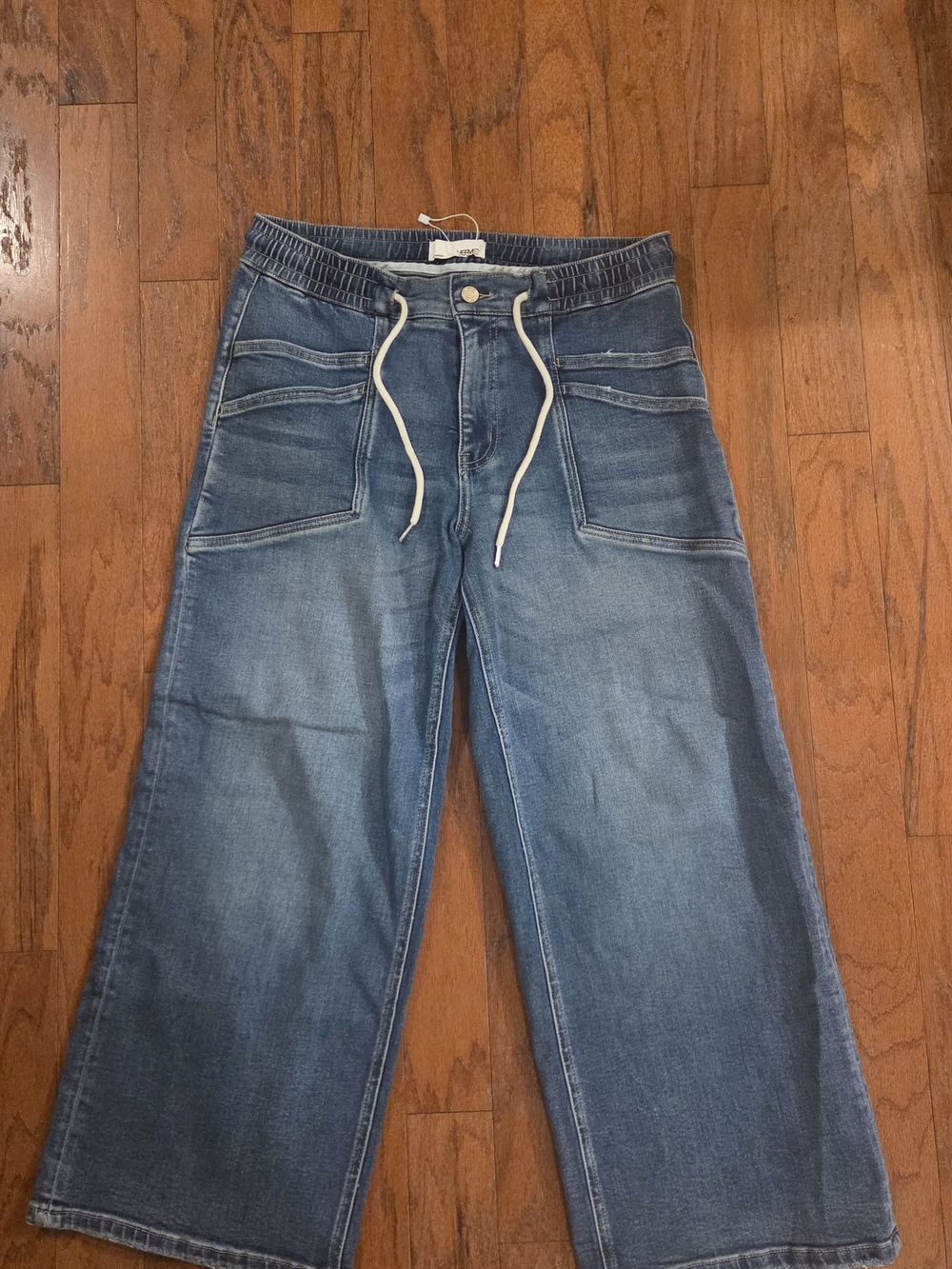 VERVET Reassure High Rise Drawstring Wide Leg Jeans Size 29
